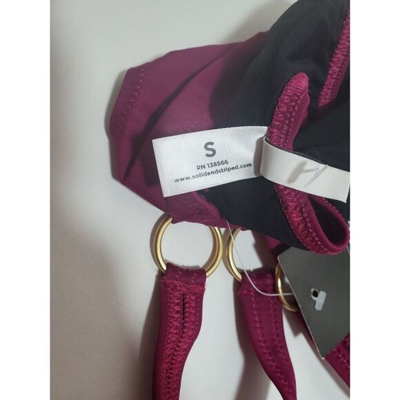 Solid & Striped Minimalist O Ring Bikini Top Maroon Eggplant Jewel Tone - Picture 6 of 6